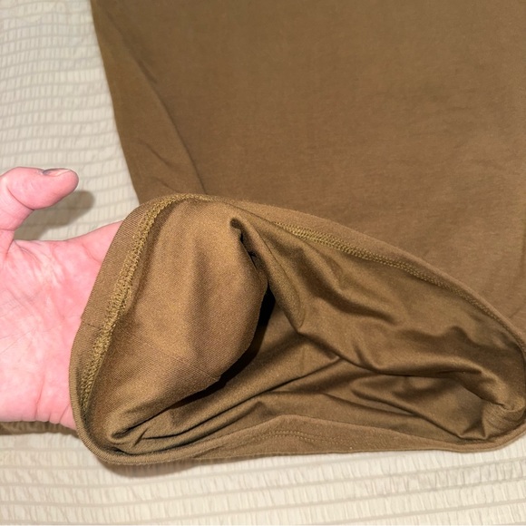 NWT Good American Mocha Scoop Neck Midi Bodycon Tank Dress 0 - Picture 2 of 7